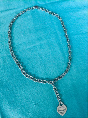Return To Tiffany & Co Lariat Heart Tag Necklace 15.9 Inches